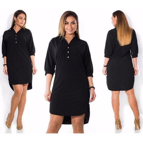5XL 6XL Big Size Autumn Dresses Fashion Long Sleeve Solid Casual Dress Loose Irregular Midi Shirt Dress Plus Size Women Clothing