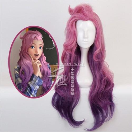 League of Legends Cosplay Wig Game Seraphine Character Dress Up Halloween Costume for Adult