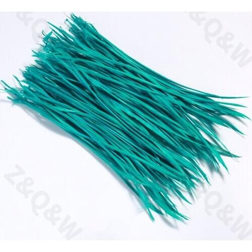 Natural 6-8 inches (15-20CM) goose feather monofilament edge feather dyed hole blue 100-500pcs DIY craft jewelry decoration