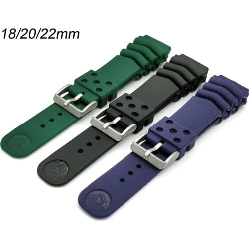 18mm 20mm 22mm Diving Watch Strap Men Sport Silicone Waterproof Wrist Band Bracelet Belt Accessories for Seiko SKX007 with logo