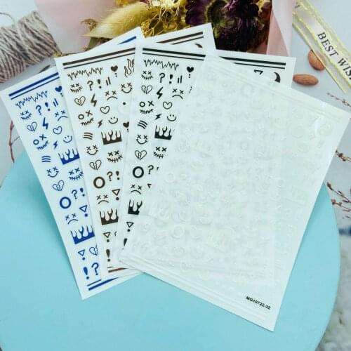 DIY Japanese Style Thin Light Traceless Nail Sticker Back Glue Adhesive Thin Light Traceless Emoticons Dry Nail Decals Nail Art