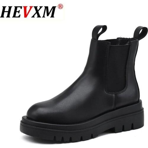 Women Chunky Heel Ankle Boots Women Shoes Autumn Brand Designer Chelsea Boots Female Platform Boots Lasdies Plus Size 35-43