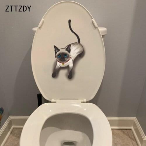 ZTTZDY 12.2*21.6CM Cat Living Room Art Home Decor Wall Decal Toilet Sticker T3-0070