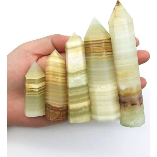 Beautiful 1PC Natural Afghanistan Jade Point Reiki Obelisk Tower Wand Mineral Crystal Healing Decor Natural Quartz Crystals