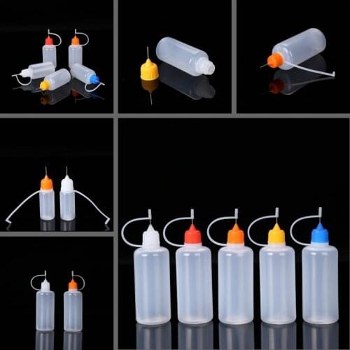 5Pcs 10/20/30/60ML Needle Tip Bottles Can Be Glue Applicator Paint for Diy Scrapbooking Craft Childproof Cap Dropper Eye Liquid