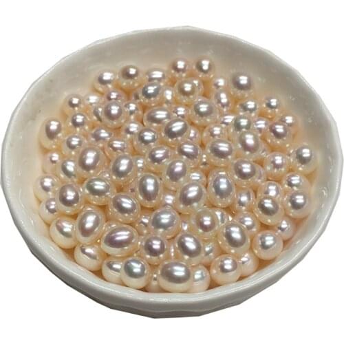6-6.5mm 10-10.5mm Natural Drop Pearls 3A Quality Loose Freshwater Pearl White Pink Purple Rice Pearl for Jewelry Making