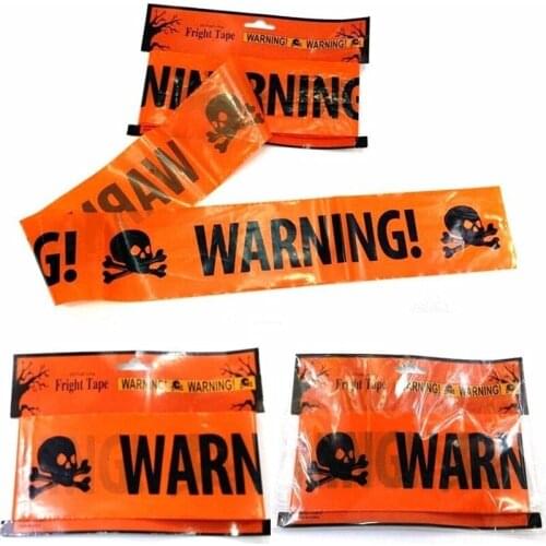 6Meter 8cm Skull Warning Belt Halloween Easter Accessory Party Decoration Hotel Bar Haunted House Decor Event Party Supplies