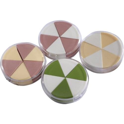 6 Pcs Boxed Makeup Powder Puff Non-latex Triangle Powder Puff No Dead Endsno Powder Dry and Wet Beauty Tools Makeup Sponge