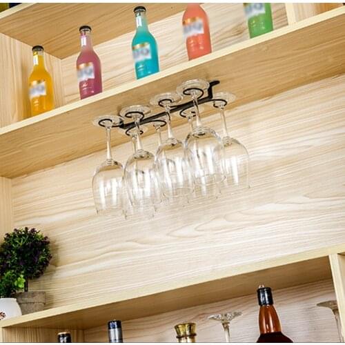 8 Cups Wine Glass Holder Upside-Down Goblet Hanger Stand Stemware Cup Hanging Rack Shelf for Kitchen Bar