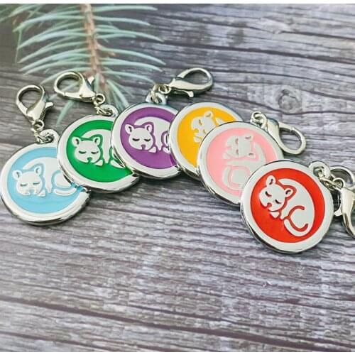 Free Shipping Sleeping Cat 25mm Metal Plates For Puppy Cat Dog Id Tags Supply Customized Dog Jewelry Pendant