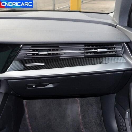 Carbon Fiber Color Car Console Co-pilot Panel Frame Cover Trim For Audi A3 2021 LHD Interior Accessories Sticker