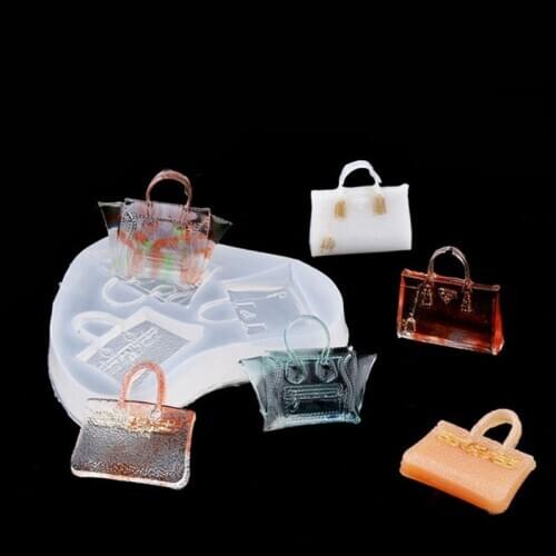 DIY Clay Epoxy Mold Silicone Resin Handbag Mold Silicone Fondant Bag Mould Mirror Uv Resin Pendant Mold Decoration Baking Tool