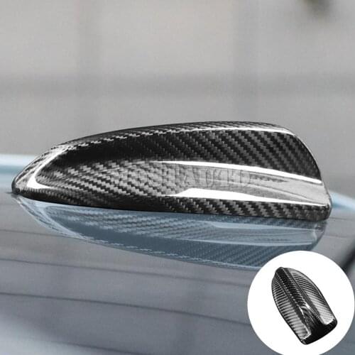 For Volvo S60 V60 XC60 2018-2021 S90 V90 XC90 2016-2021 Real Carbon Fiber Exterior Car Roof Shark Fin Antenna Cover Trim 1pcs