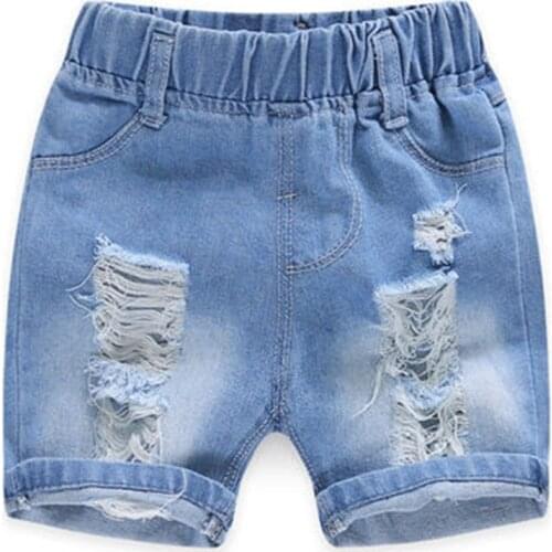 Boys Jeans Middle Pants 2021 New Childrens Wear Baby five-Cent Pants Summer wear Korean Version of Childrens Short Pants