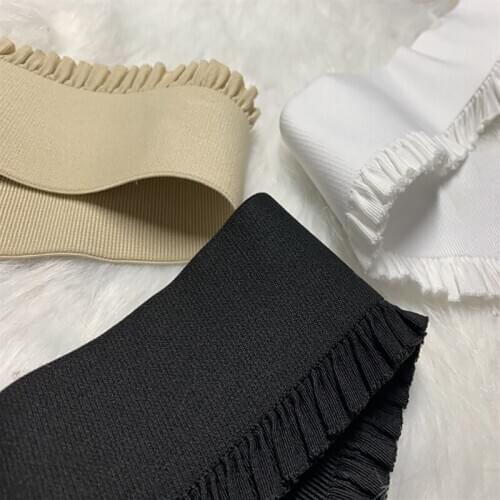 5Mtrs 6cm Width Black/White/Beige Soft Plush back Elastic Band For Ladys Dress Skin-friendly Elastic Tape For Panties Accessori