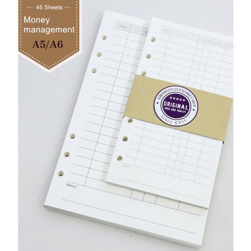 Financial Page Hole Loose Notebook Adapter For Core A5 A6 Paper Sheet Financial Models In The Core Planner filler papers