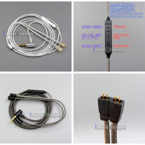 Shielding Mic Remote Pure Silver Plated Earphone Cable For Ultimate UE TF10 SF3 SF5 5EB 5pro TF15 LN006035