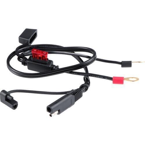 12V Charger Cable for Motorcycle Battery Terminal To SAE Quick Disconnect Cable Motorcycle Battery Output Connector