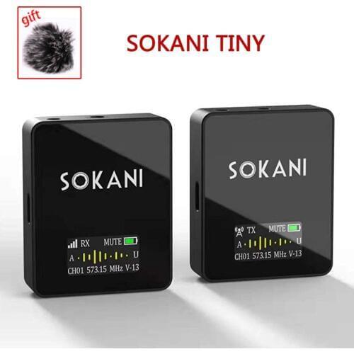 Sokani Tiny Lavalier For DSLR Camera Smartphone Mini Microphone System VS Rode Wireless Go UHF Wireless Lapel Lav Video Mic