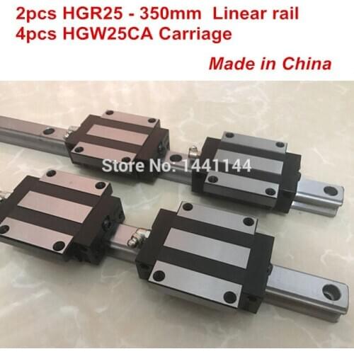 HGR25 linear guide: 2pcs HGR25 - 350mm + 4pcs HGW25CA linear block carriage CNC parts