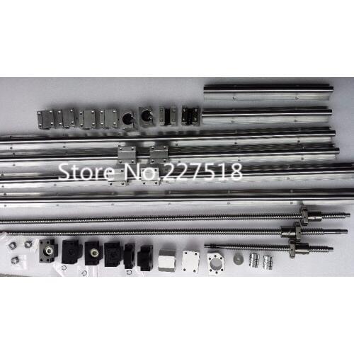 6 sets linear rail SBR16 L400/700/800mm+SFU1605-350/600/750/750mm ball screw+4 BK12/BF12+4 DSG16H nut+4 Coupler for cnc