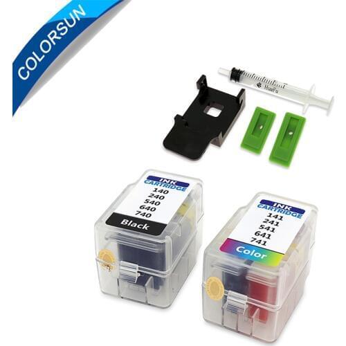 Colorsun refill kit for canon 140 141 ink cartridge for canon MG4110 MG4140 MG4210 MX371 MX391 MX434 MX451 M521 smart cartridge