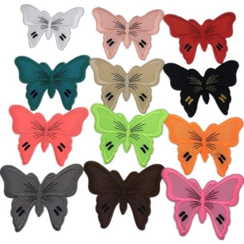 60pcs Iron On Patches For Clothing Multicolor Butterfly Embroidery Patch Appliques Badge Stickers For Clothes