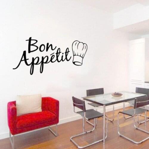 Bon Appetit Food Restaurant Wall Stickers DIY Vinyl Home Decals Art Posters Wall Papers Bathroom Kitchen Room Decoration