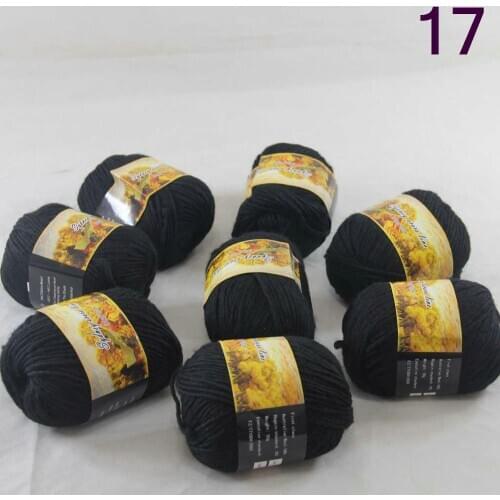 New Sale 8SkeinsX50g Womens Knit Scarves Shawls Rainbows Wool Crocheting Yarn Black 817