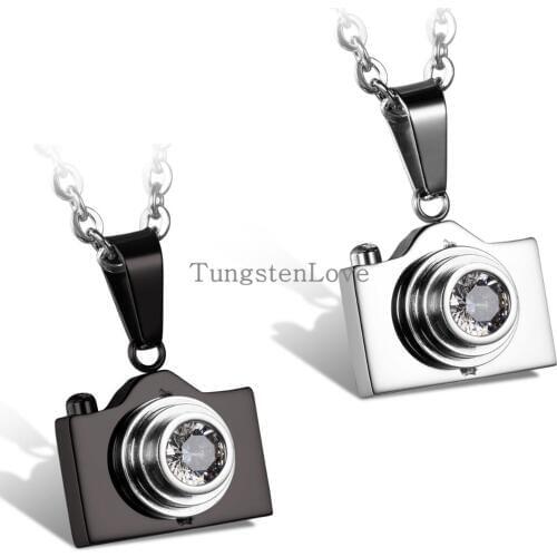 New Fashion Jewelry Camera Necklaces Pendants Hot Sale Black / Silver Color Lovely Stainless Steel Fashion Designer Bijoux