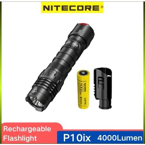 Original NITECORE P10ix Rechargeable Flashlight Hrad Light 4000Lumens STROBE Mode With NL2150HP1 Battery Self-defense Lantern