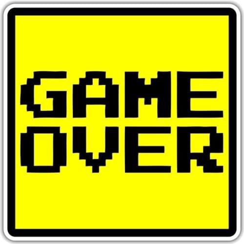 Warning Game Over Color Car-Sticker and Decals for Car Bumper Window Motorcycle Waterproof Car Accessories Interior KK