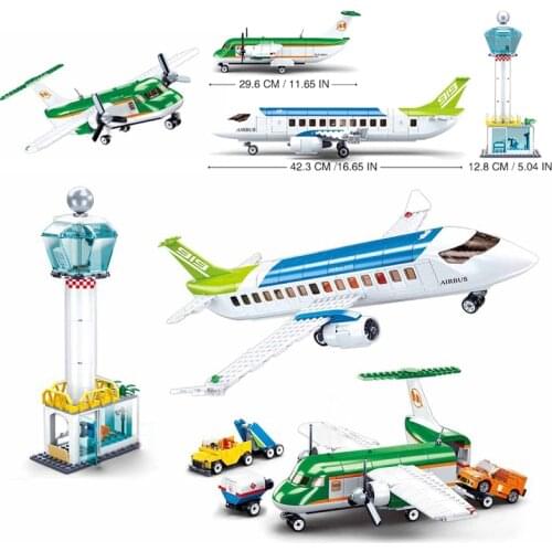 QWZ New City Passenger Plane Cargo Airport Airplane Building Blocks Bricks Friends Sets Construction Toys For Children Gifts