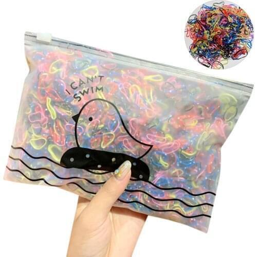 1000pcs/pack Colorful Scrunchies Girls Elastic Hair Tie Bands Headband Children Ponytail Holder Bands Kids Hair Accessories Gift