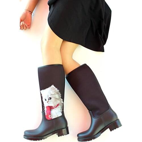 Ç19058Siyah Pink Potin Black Women Boots Ç19058