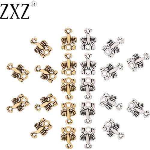 ZXZ 50pcs Antique Gold Tone Scorpion Charms Pendants Beads for DIY Bracelet Necklace Jewelry Making Findings 15x10mm