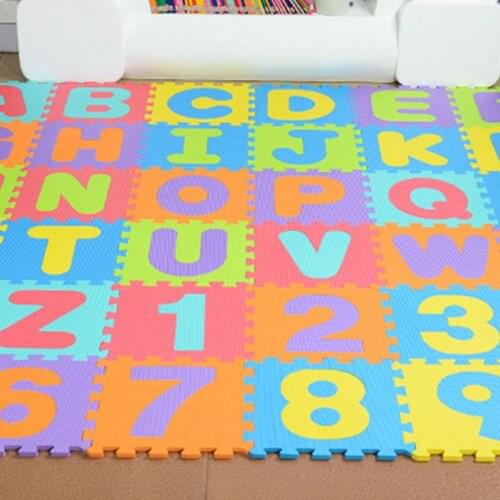 36PCS New EVA Childrens Puzzle Mat Digital Letter Educational Foam Mat 15x15cm Environmentally Friendly Baby Climbing Mat