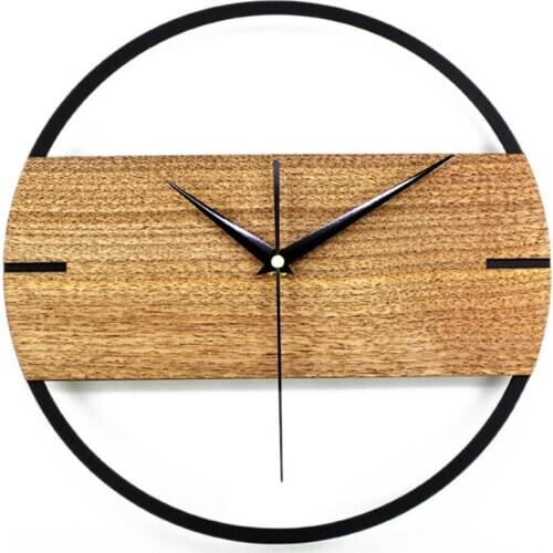 3D Silent Vintage Wall Clock Simple Modern Design Wooden Clocks for Bedroom Stickers Wood Wall Watch Home Decor 12 inch