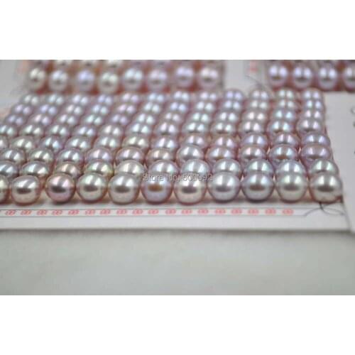 AAA 96 pcs 7.5mm half drilled loose lavender purple pearl