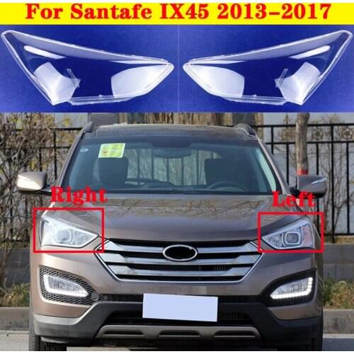 Car Light Caps Transparent Lampshade Front Headlight Cover Glass Lens Shell Cover For Hyundai Santafe IX45 2013-2017