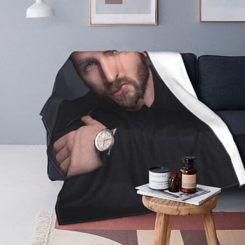 Chris Evans Blanket Velvet Autumn/Winter Handsome Boy Breathable Ultra-Soft Throw Blanket for Home Travel Bedspread