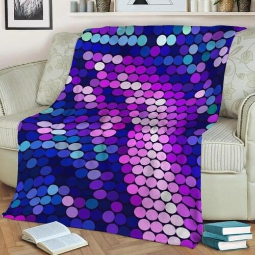 Abstract Geometric Pattern 3D Printed Velvet Plush Throw Fleece Blanket Bedspread Sherpa Blanket Home Decora