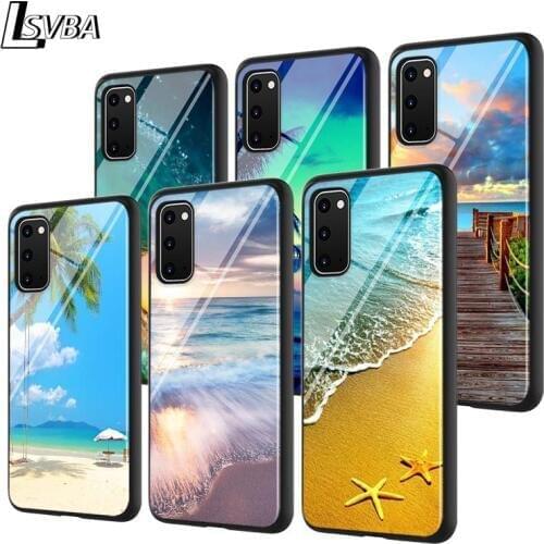 The Sea Waves Beach For Samsung Galaxy A71 A51 (5G) A41 A31 2020 A21S A11 A90 A70S A10S A30S A50S Gloss Black Phone Case