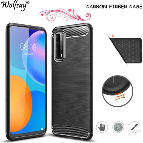 Carbon Fiber Cover For Huawei P Smart 2021 Case Rubber Silicone Shockproof Case For Huawei P Smart 2021 Case Huawei P Smart 2021