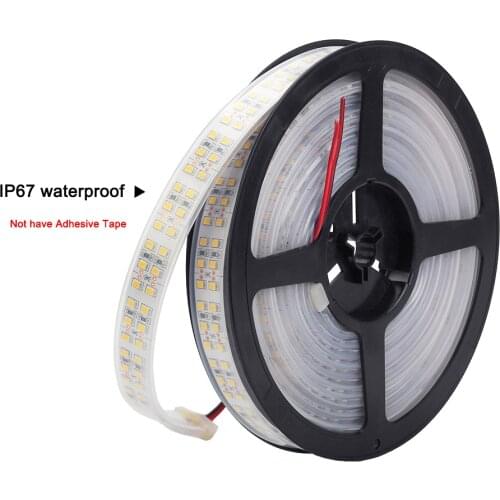 DC12V 3528 1200LEDS Double Row LED Strip 240leds/M 5M IP20 IP67 SiliconeTube Waterproof Flexible Strip Light Warm White/White
