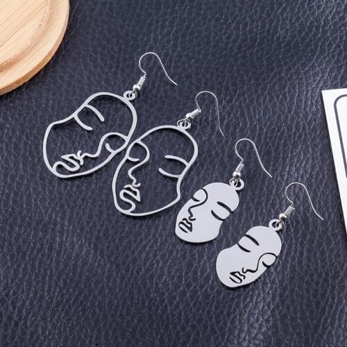 Designer Face Dangle Earrings New Design Face Earrings For Women Creative Fashion Korean Style Jewelry Summer Drop Hoop earring