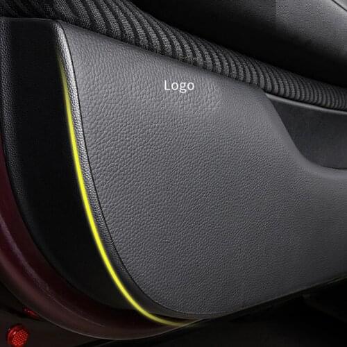 For BMW MINI Cooper R56R55 R60 F54 F55 F56F57 13-20 Accessories Leather Car Door Anti Kick Pad Side Mat Protector Cover Sticker