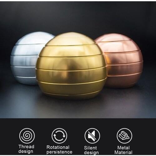 Illusion Flowing Desk Ball Decompression Toy Finger Gyroscope Spinning Tops Metal Kids Kinetic Anti Stress Optical Rotating Gyro