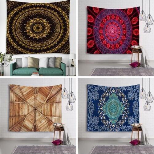 India Mandala Bhohimiya Boho Tapestry Livingroom Bed Room Printing Home Deco Wall Hanging Wall Art Picnic Mat Multi Print