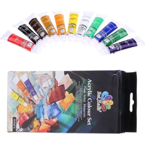 12 Colors 12ML Tube Acrylic Paint set Art Painting Drawing Tools For Kids DIY